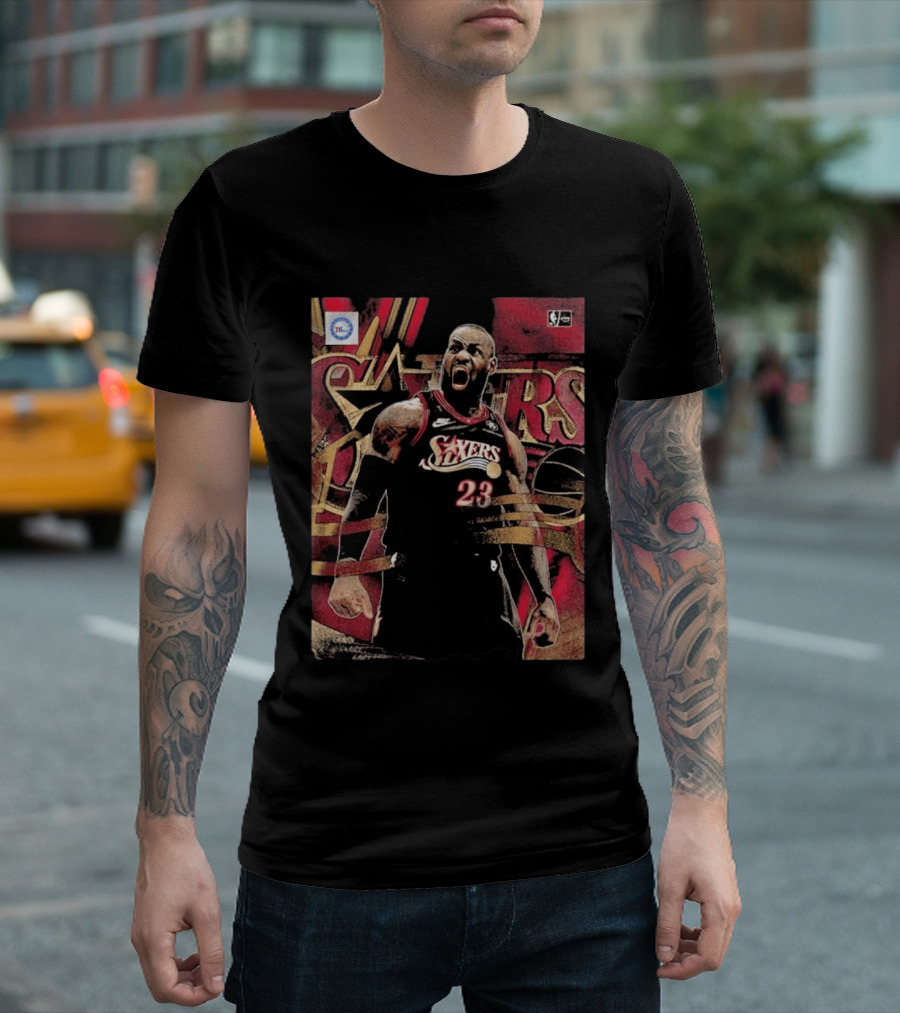Lebron James Joins Philadelphia 76ers Number 23 NBA Team Jersey T-Shirt