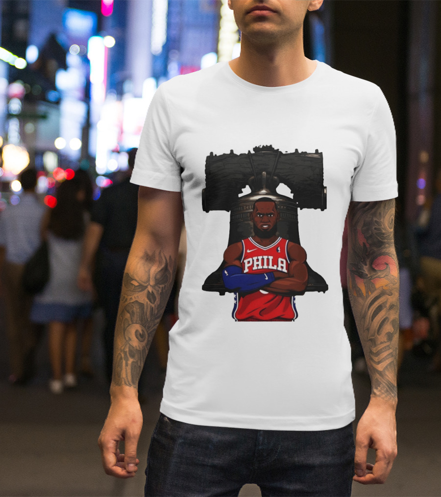 Philadelphia 76ers 2026 LeBron James Liberty Bell Basketball T-Shirt