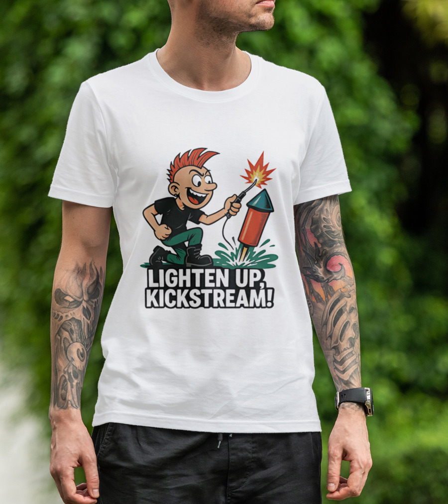 Lighten Up Kickstream Fireworks Rocket Blast T-Shirt