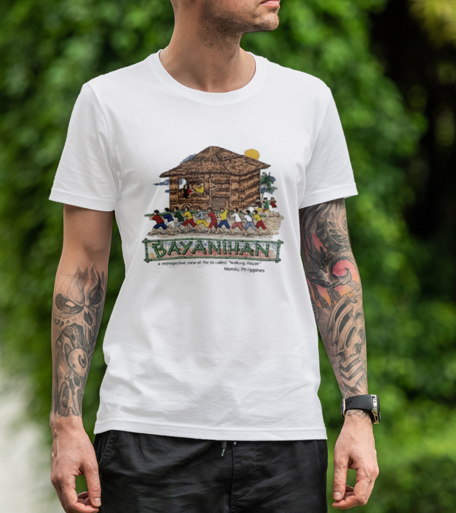 Bayanihan Retrospective View Carrying The Walking House Manila Philippines T-Shirt