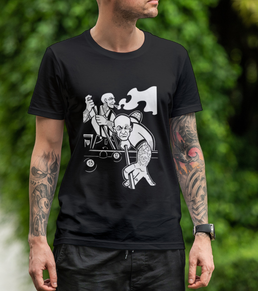 13 12 Tattooed Billiard Players Smoking Pool Game T-Shirt