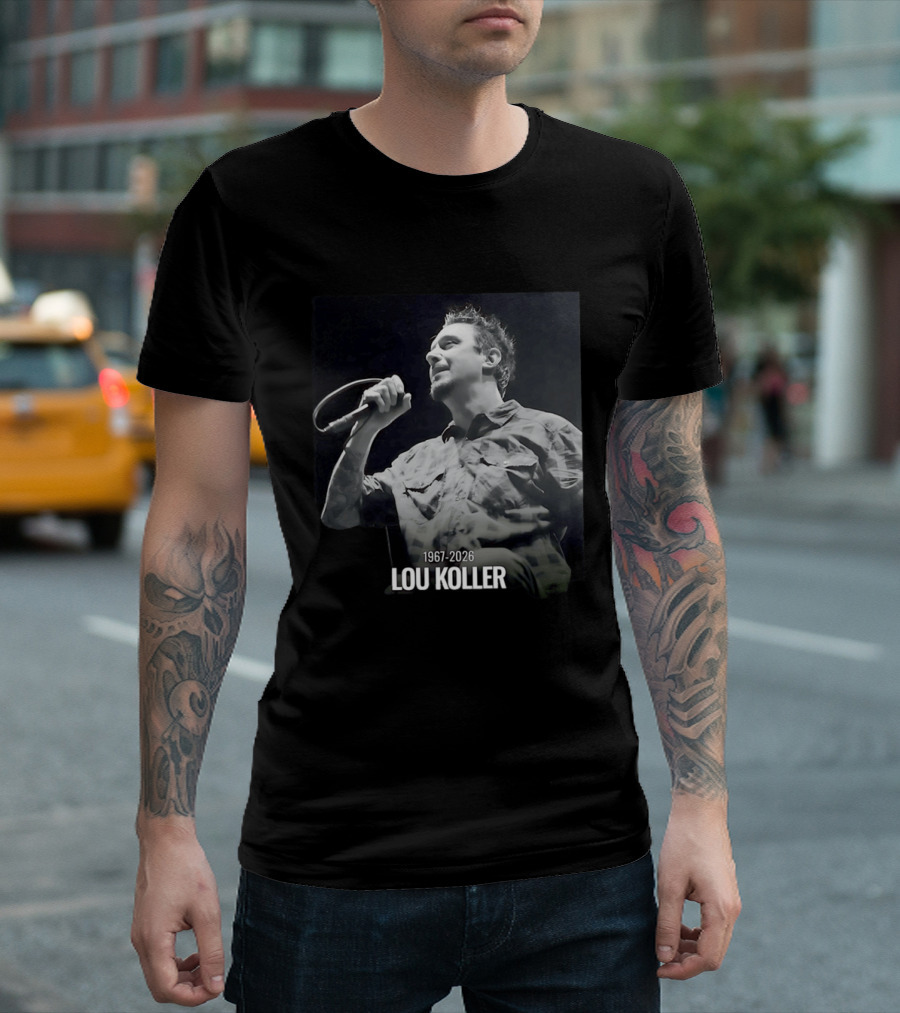 1967 2026 Lou Koller Microphone Plaid Black And White T-Shirt