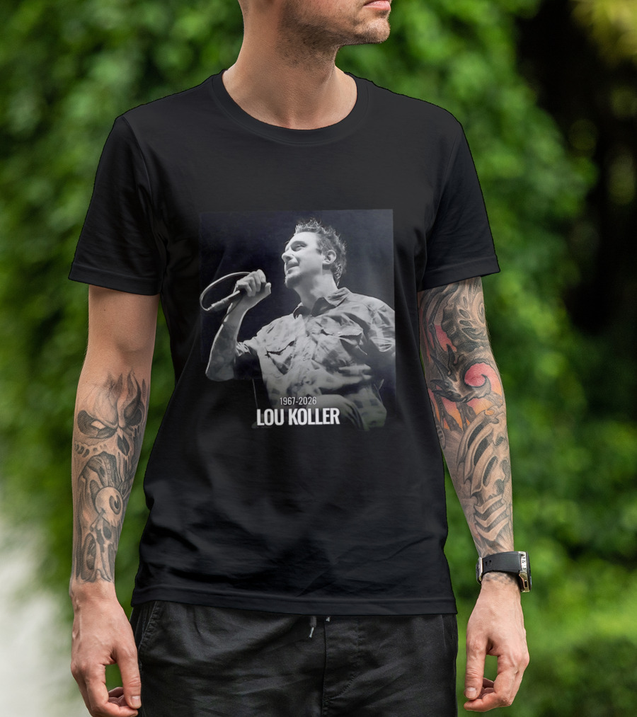 1967 2026 Lou Koller Microphone Plaid Black And White T-Shirt