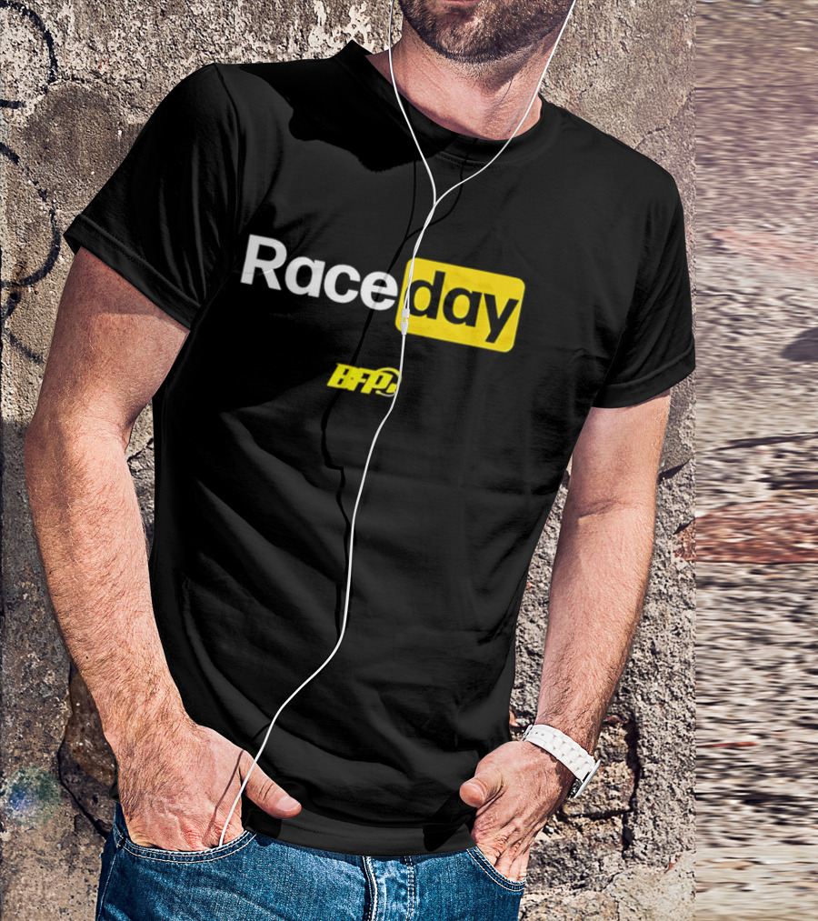 BFP Raceday Bold White Yellow Racing T-Shirt