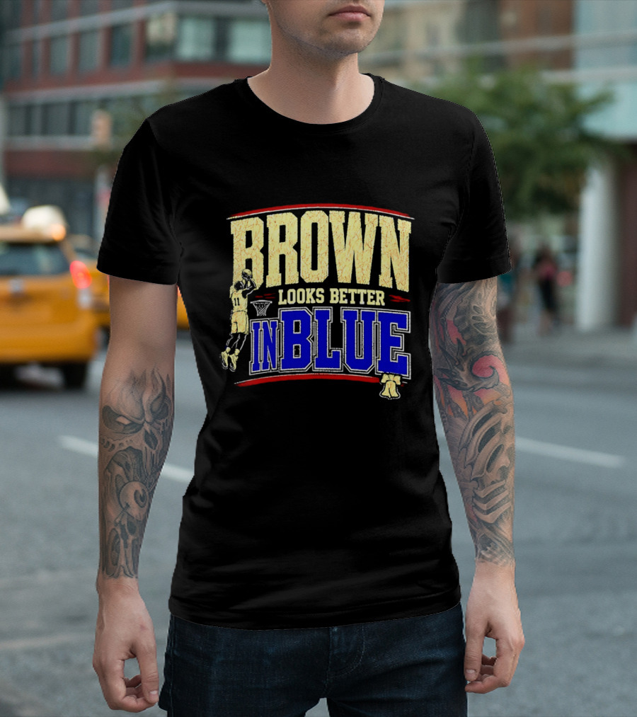 Brown Looks Better In Blue Basketball Dunk T-Shirt