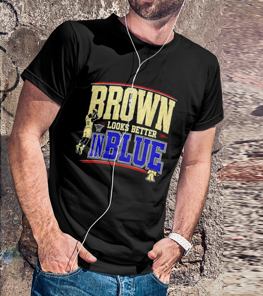 Brown Looks Better In Blue Basketball Dunk T-Shirt