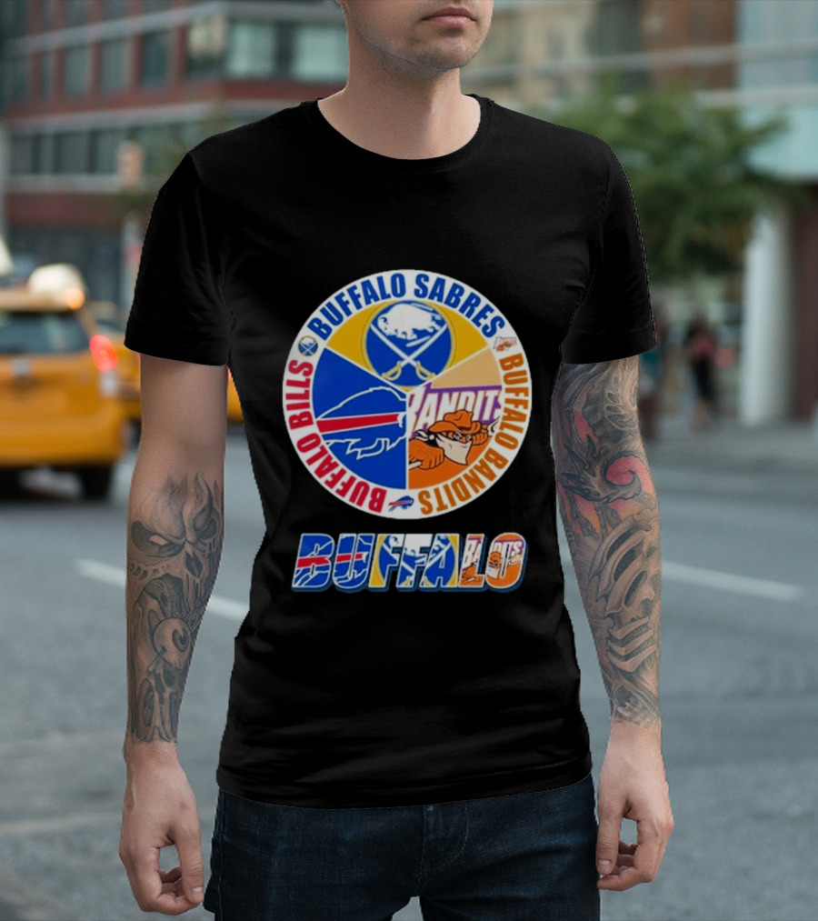 Buffalo Bills Sabres Bandits Logos Buffalo Sports Teams T-Shirt