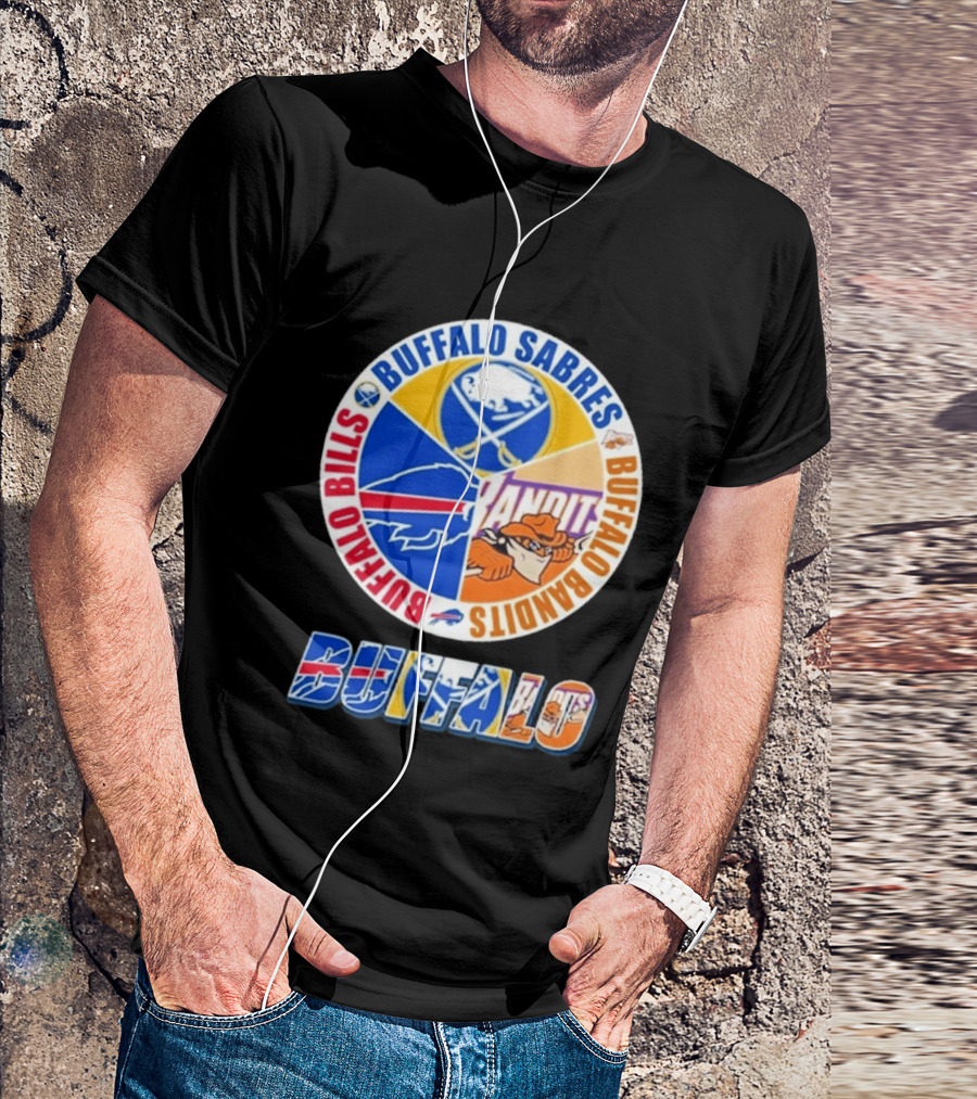 Buffalo Bills Sabres Bandits Logos Buffalo Sports Teams T-Shirt