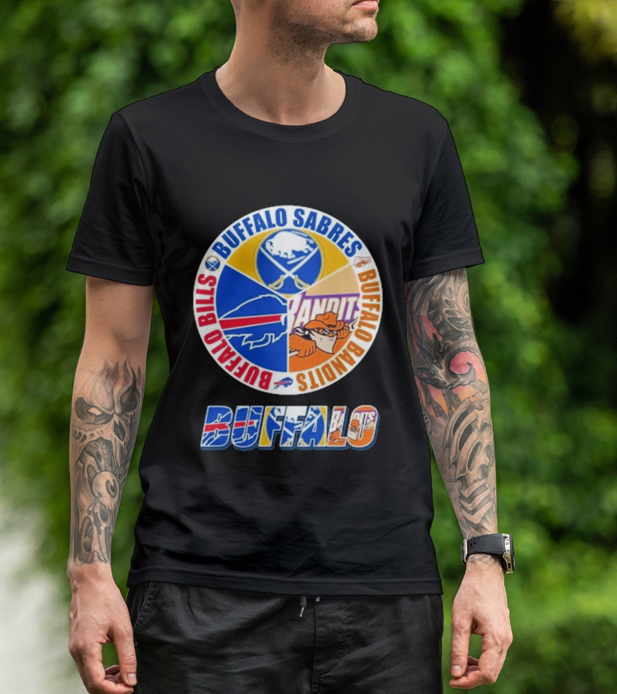 Buffalo Bills Sabres Bandits Logos Buffalo Sports Teams T-Shirt