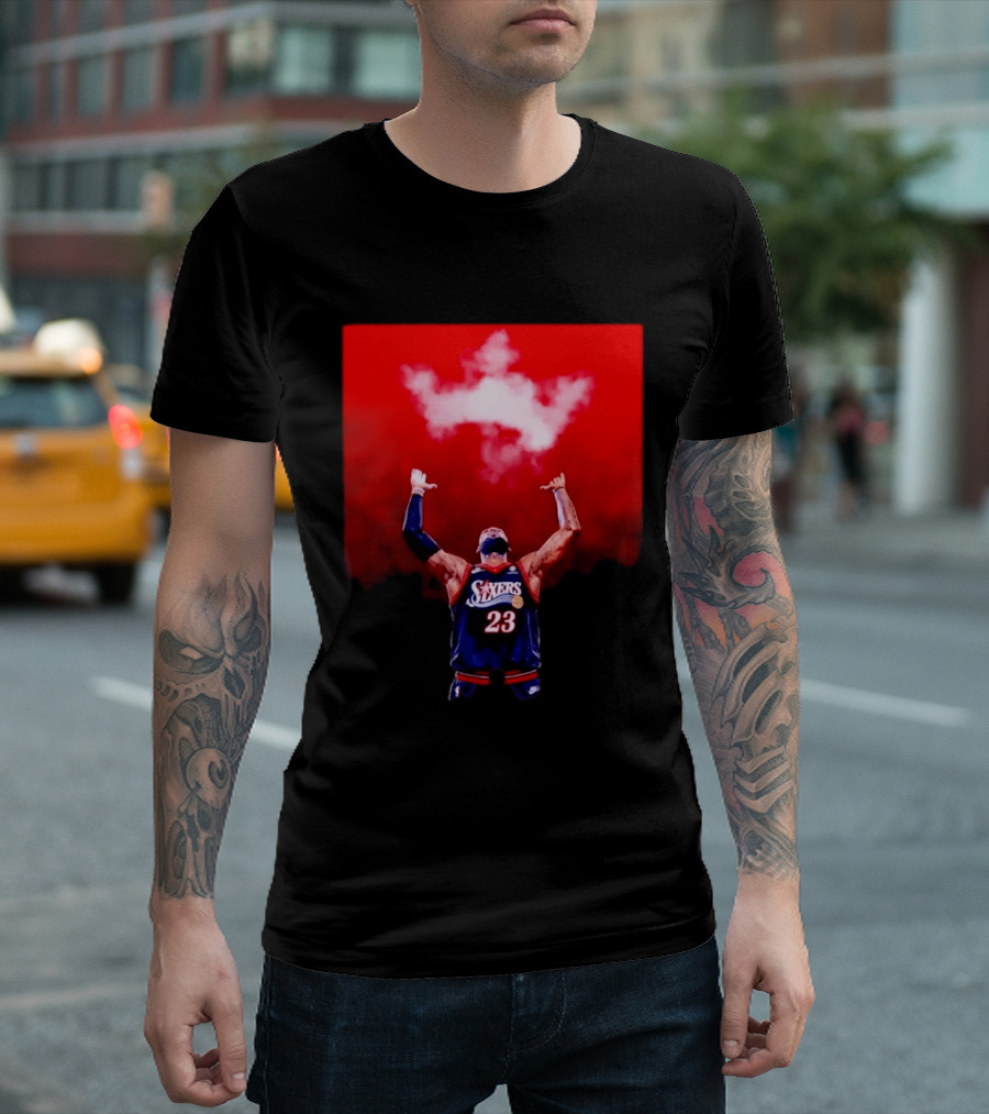 Philadelphia 76ers LeBron James Number 23 Cloud Crown T-Shirt