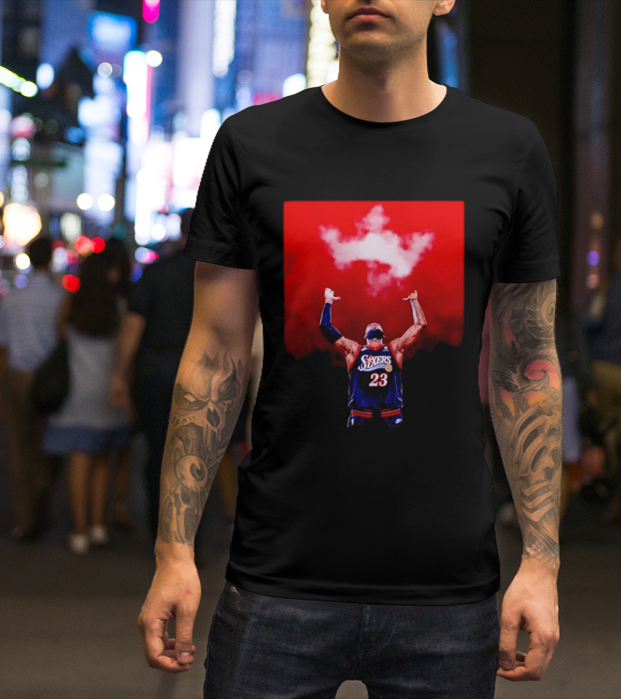 Philadelphia 76ers LeBron James Number 23 Cloud Crown T-Shirt