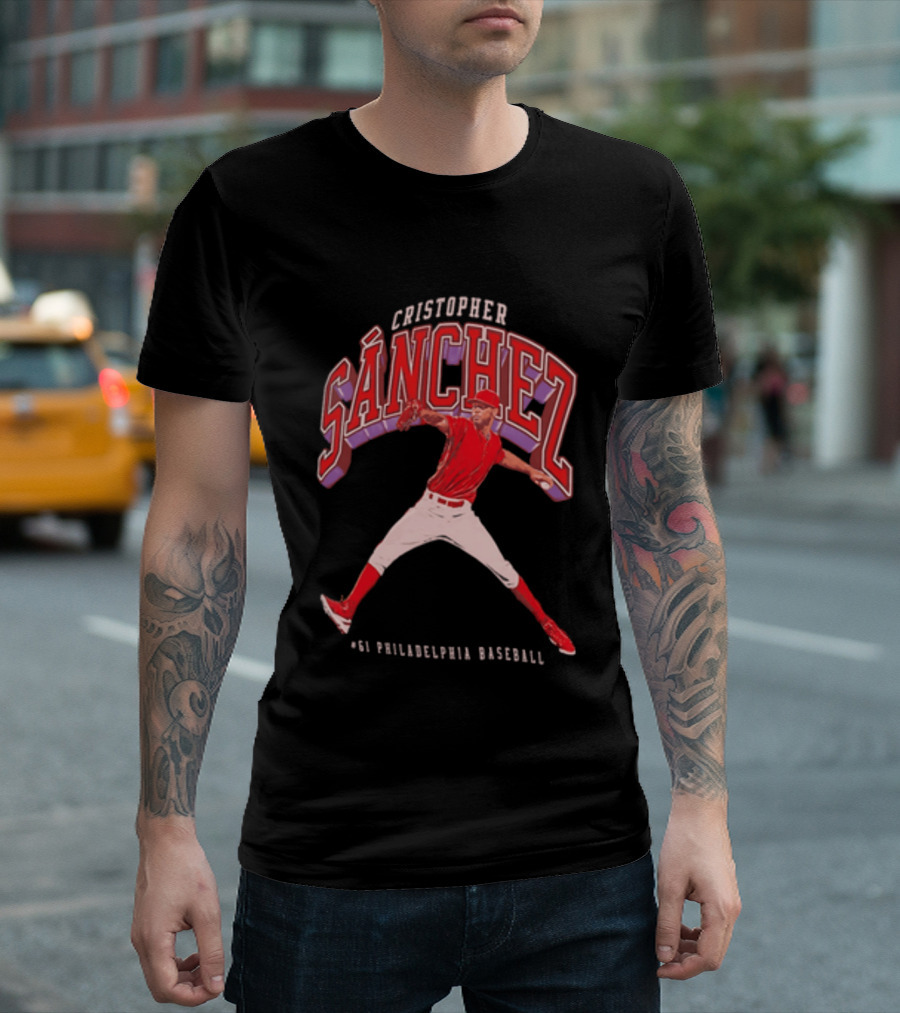 Cristopher Sánchez 61 Philadelphia Baseball Pitcher Image T-Shirt