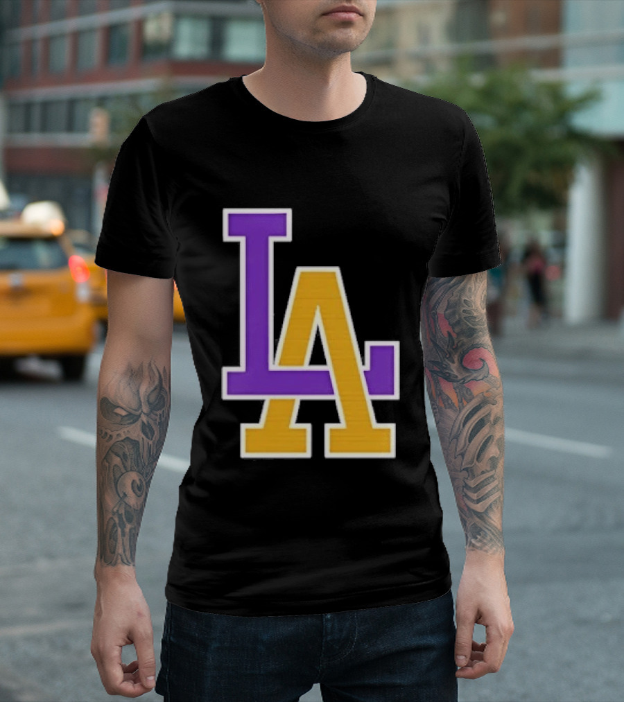 Los Angeles Lakers Purple Gold LA T-Shirt