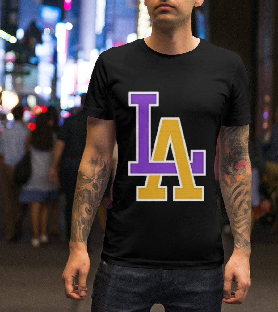 Los Angeles Lakers Purple Gold LA T-Shirt