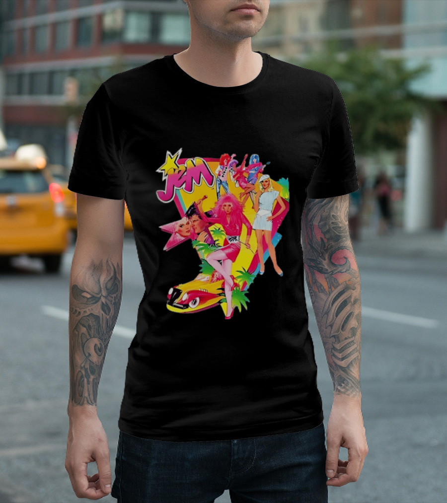 Jem 80s Cartoon Band Pop Music Star Singer Fashion Aesthetic Retro Characters T-Shirt