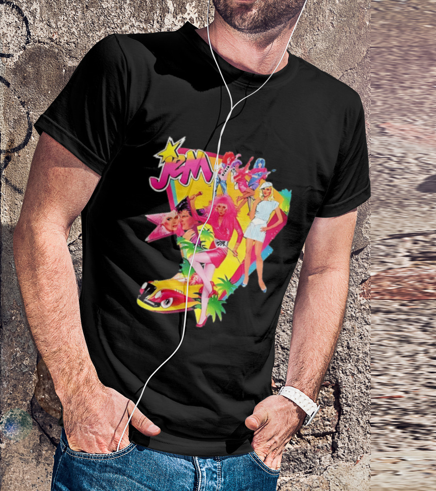 Jem 80s Cartoon Band Pop Music Star Singer Fashion Aesthetic Retro Characters T-Shirt