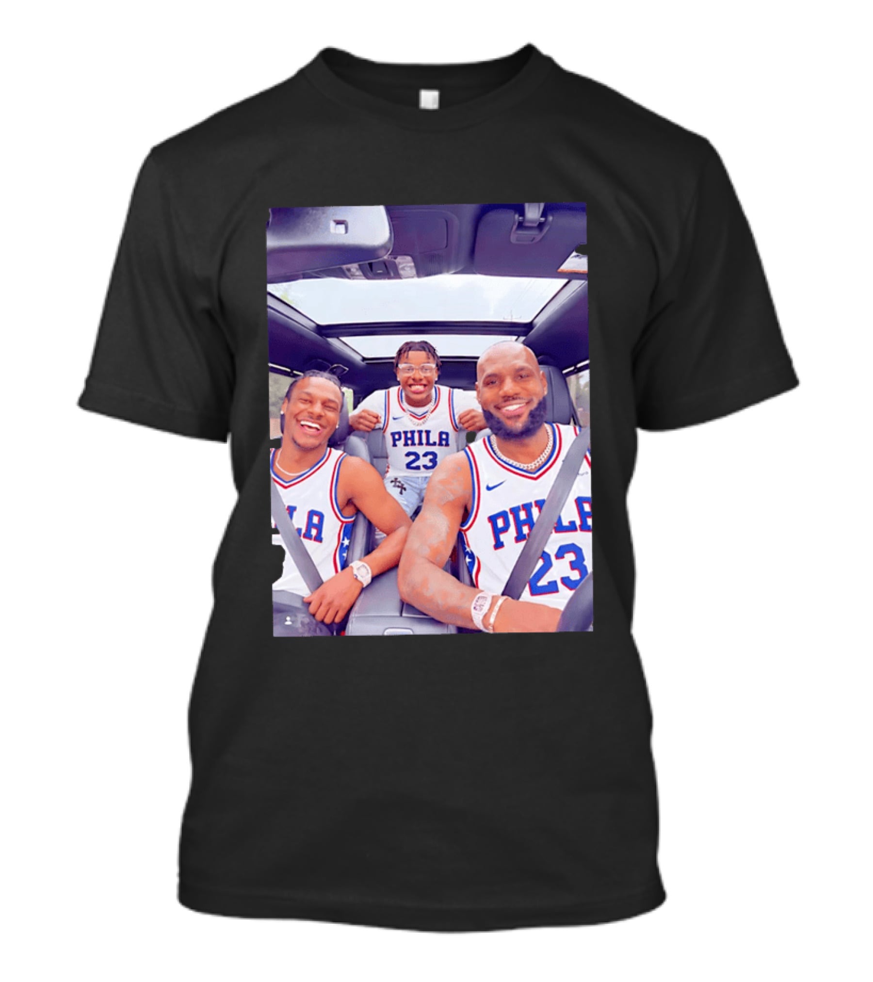 Phila 23 Lebron James Bronny James Philadelphia 76Ers Team Jersey T-Shirt