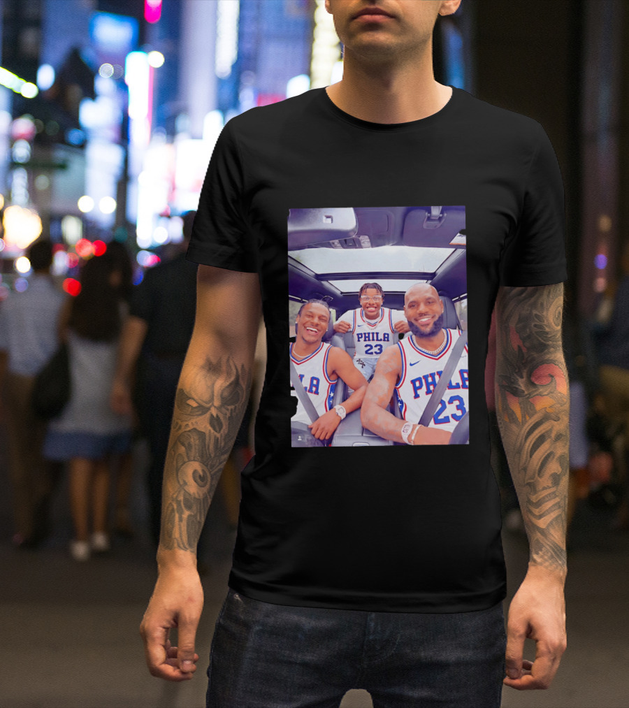 Phila 23 Lebron James Bronny James Philadelphia 76Ers Team Jersey T-Shirt