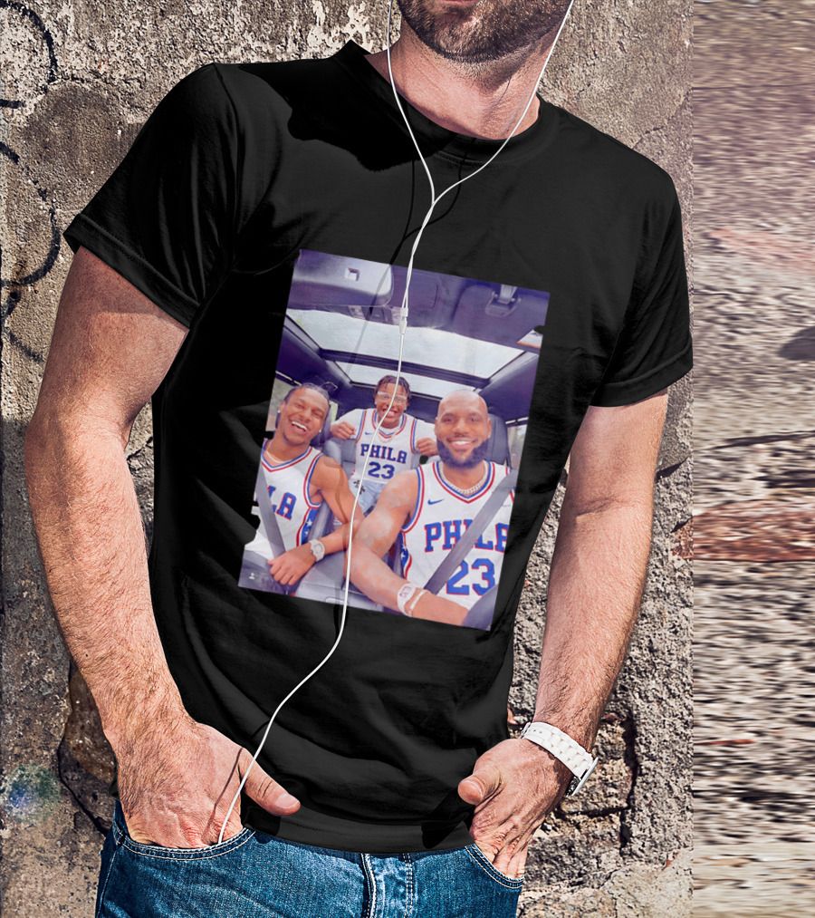 Phila 23 Lebron James Bronny James Philadelphia 76Ers Team Jersey T-Shirt