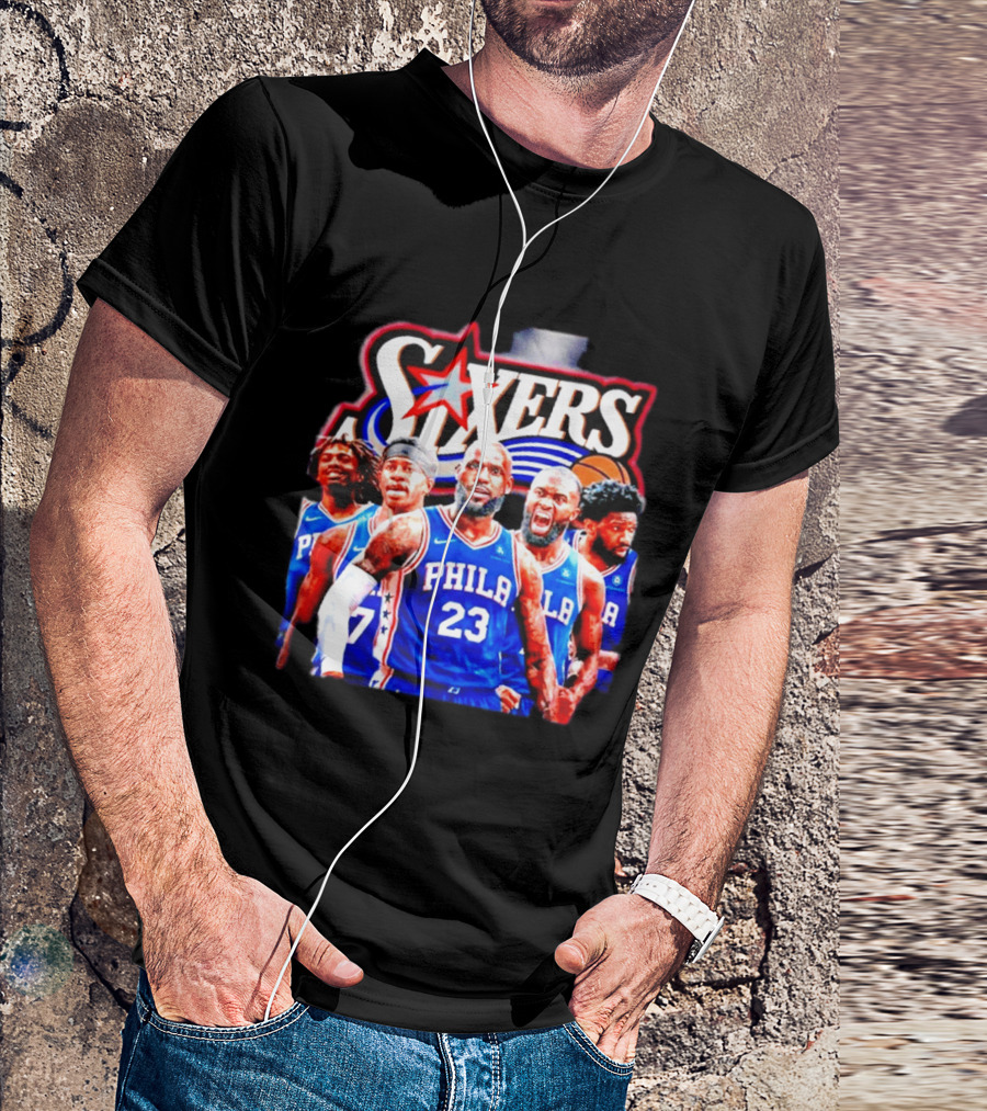 Philadelphia 76ers Star Players PHILA Jersey Sixers Basketball Team T-Shirt