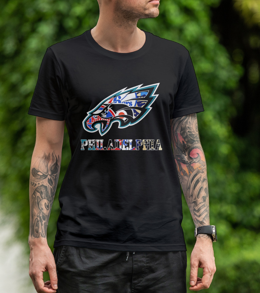 Philadelphia Eagles Phillies Flyers 76ers Team Mashup T-Shirt