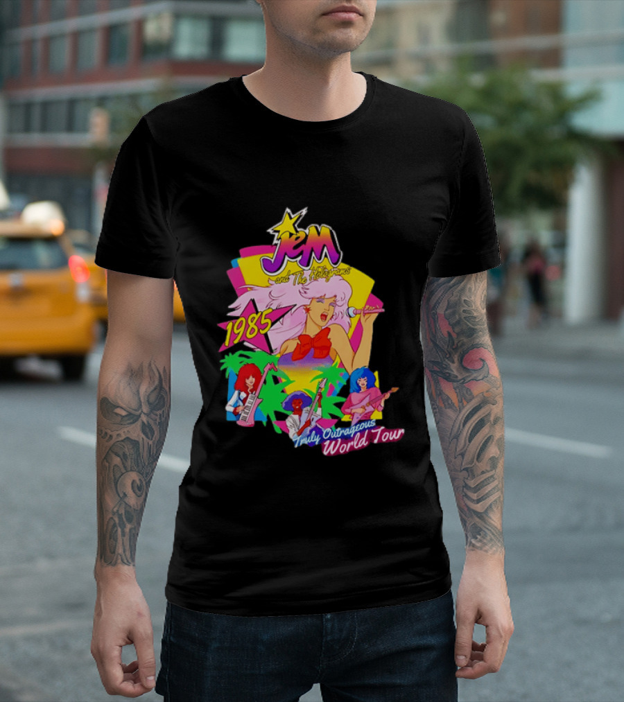 Jem And The Holograms 1985 Truly Outrageous World Tour Retro Concert Fan T-Shirt