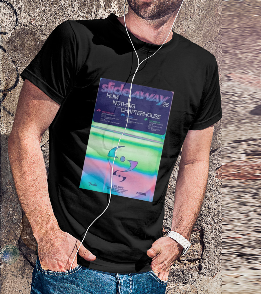 Slide Away 26 Tour Featuring Hum Nothing Chapterhouse May 2026 New York City Chicago Los Angeles T-Shirt