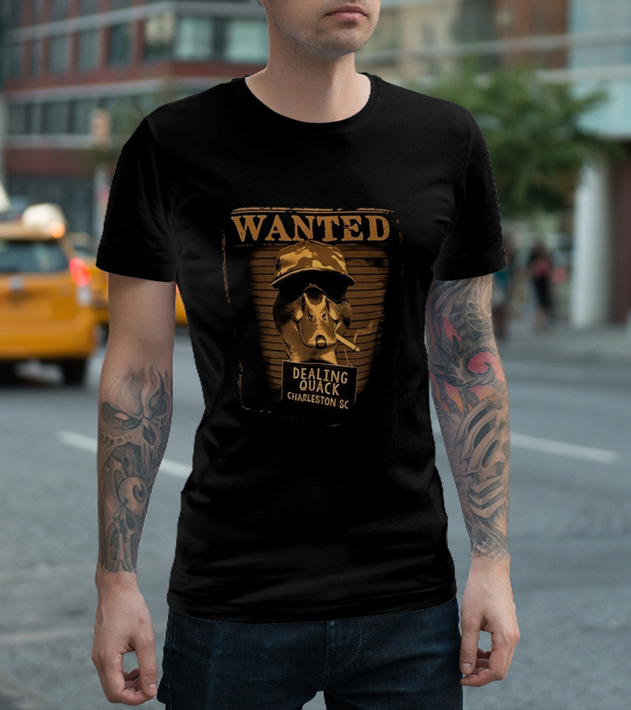 Wanted Duck Dealing Quack Charleston SC Camouflage Hat Smoking Duck T-Shirt