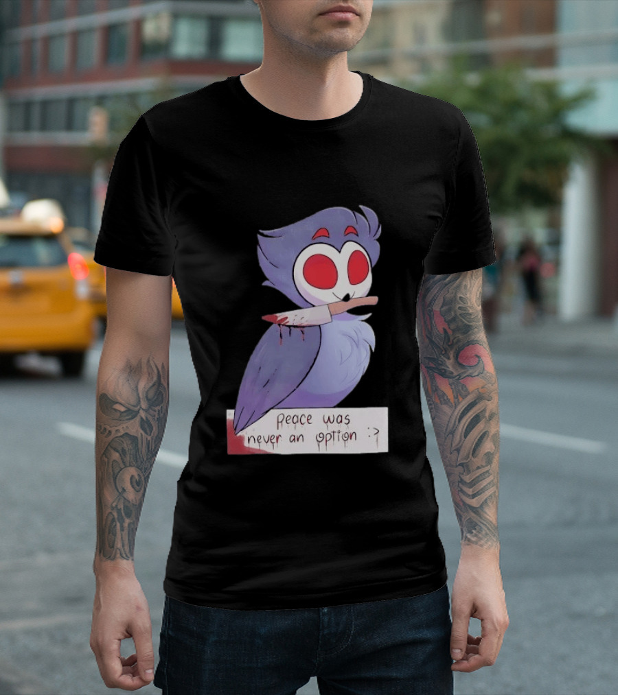 Stolas Helluva Boss Peace Was Never An Option Owl With Knife T-Shirt