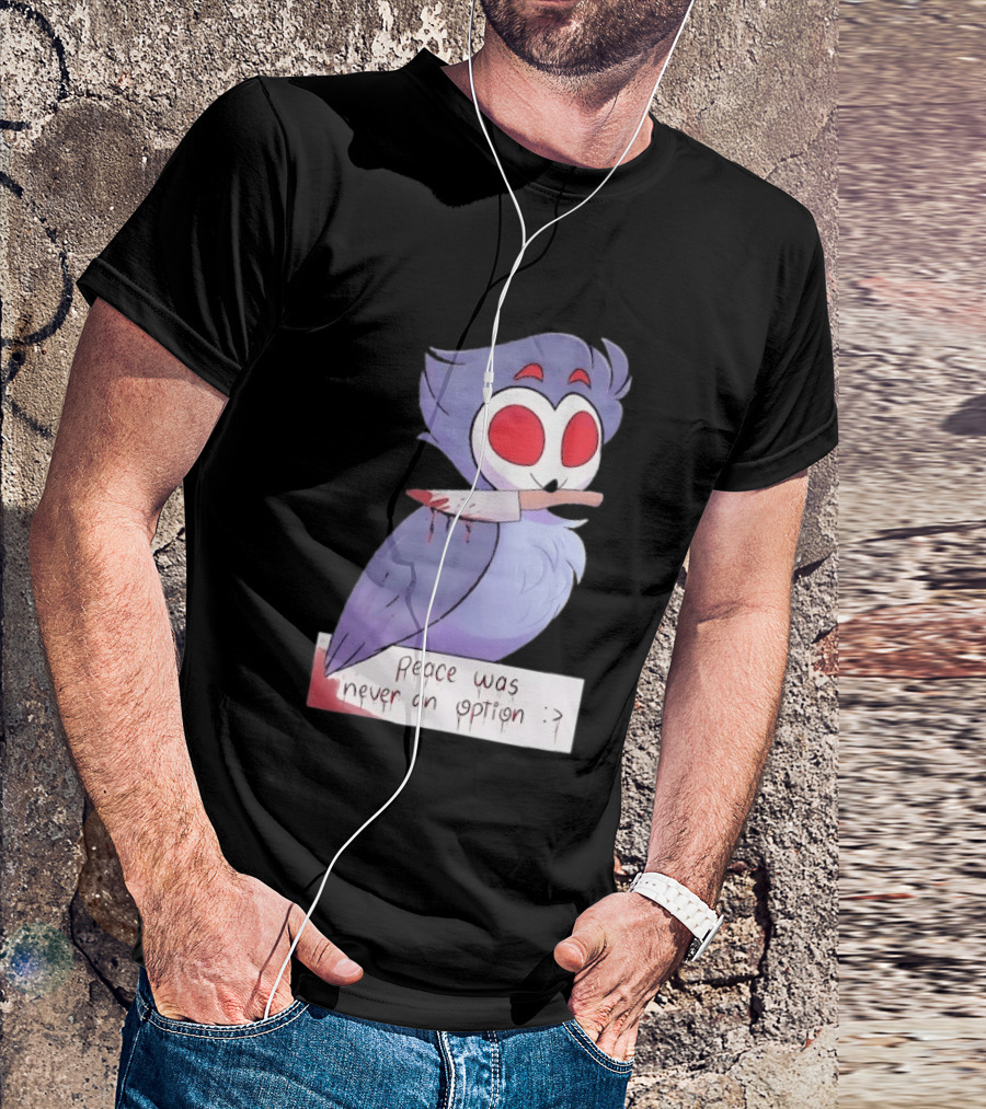 Stolas Helluva Boss Peace Was Never An Option Owl With Knife T-Shirt
