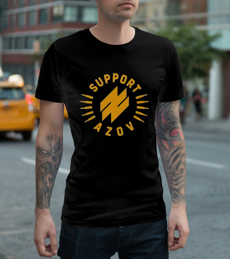 Support Azov Bullet Border T-Shirt
