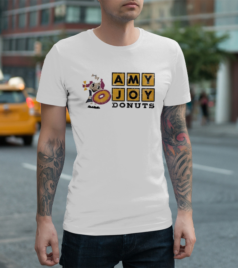 Amy Joy Donuts Retro Cartoon Character With Donut Image T-Shirt