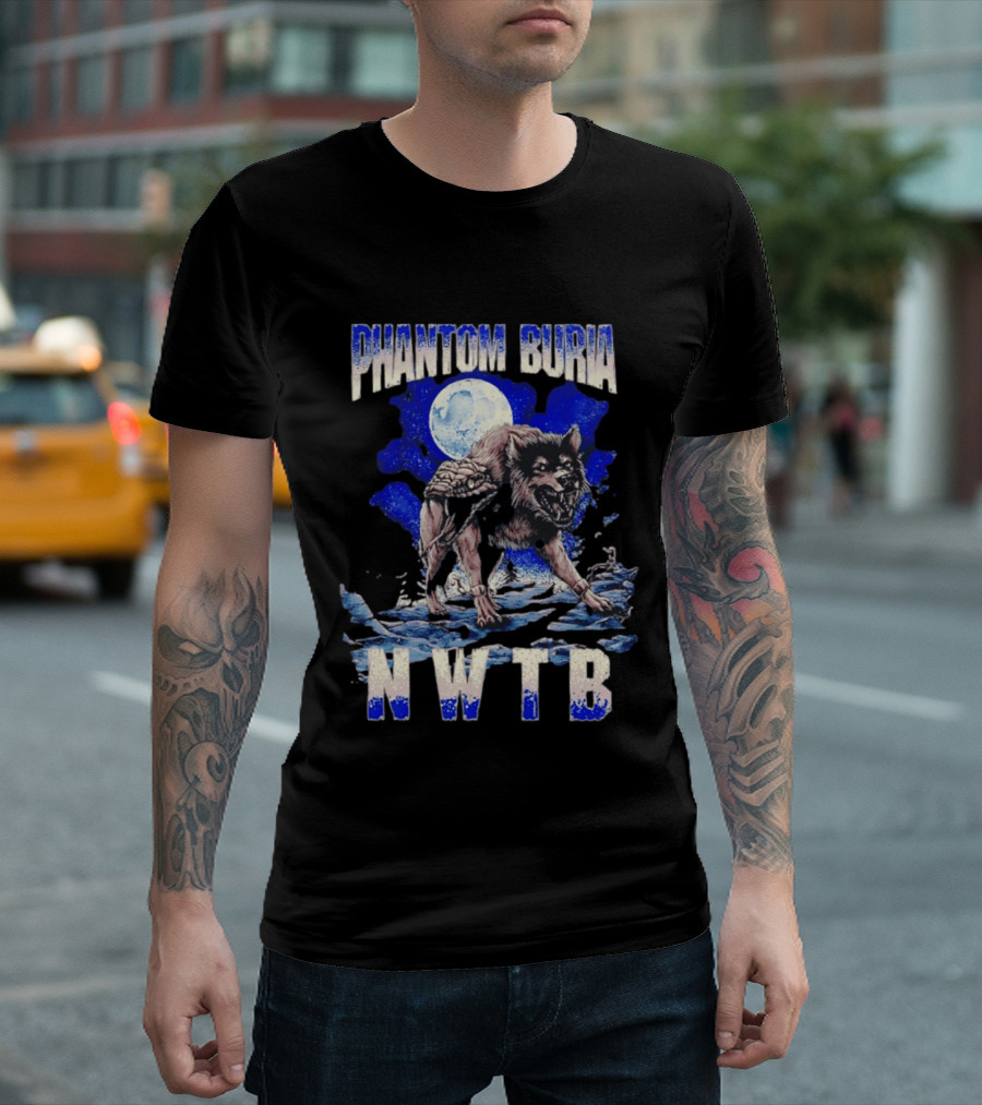 Phantom Burial NWTB Wolf And Snake Under Full Moon T-Shirt