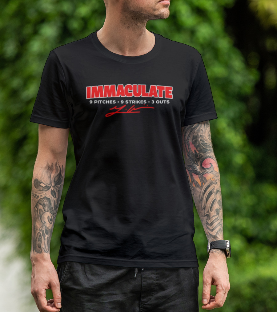 IMMACULATE 9 Pitches 9 Strikes 3 Outs T-Shirt