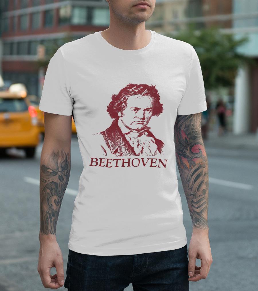 Beethoven Beethoven Classical Music Icon Bold Red T-Shirt