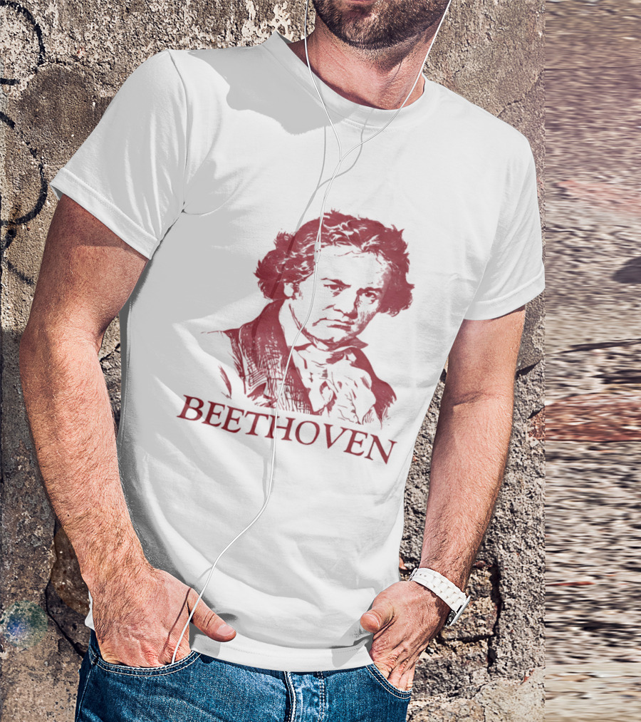 Beethoven Beethoven Classical Music Icon Bold Red T-Shirt