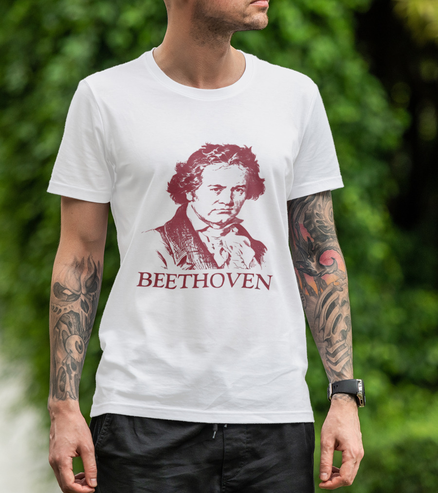 Beethoven Beethoven Classical Music Icon Bold Red T-Shirt