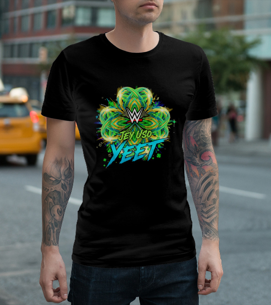 WWE Jey Uso Yeet St Patrick's Day 2026 Clover T-Shirt