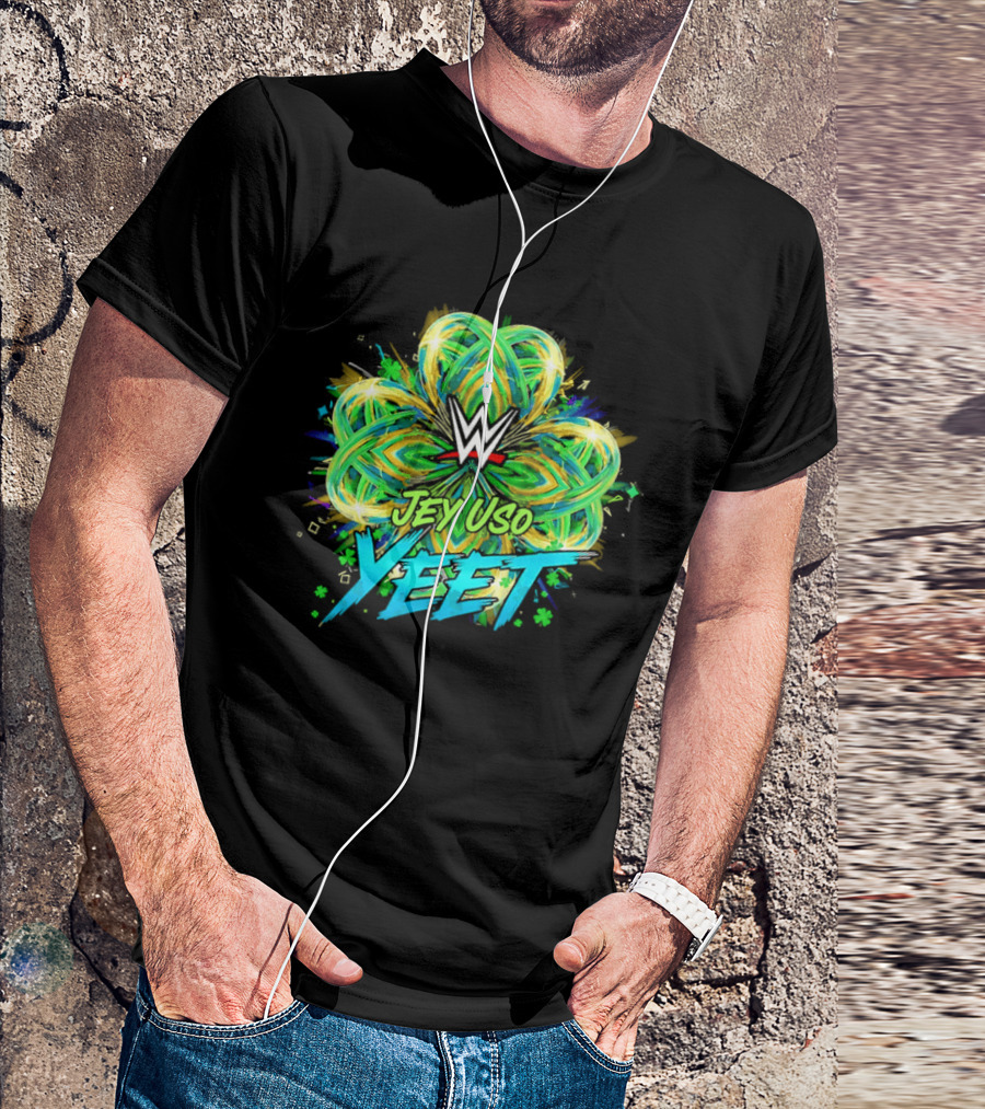 WWE Jey Uso Yeet St Patrick's Day 2026 Clover T-Shirt