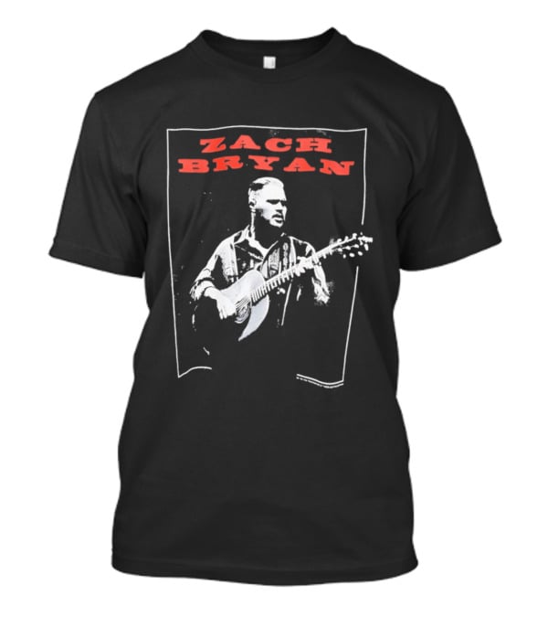 Zach Bryan Guitar Performance Black And White T-Shirt
