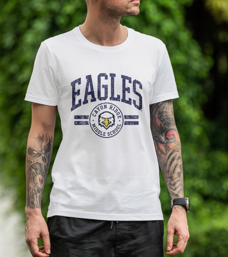 Canyon Ridge Middle School Eagles Trio Arc Lines T-Shirt