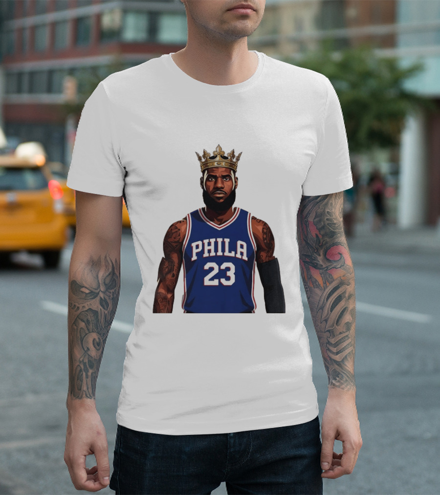 LeBron James #23 Philadelphia 76ers King Phila Basketball T-Shirt