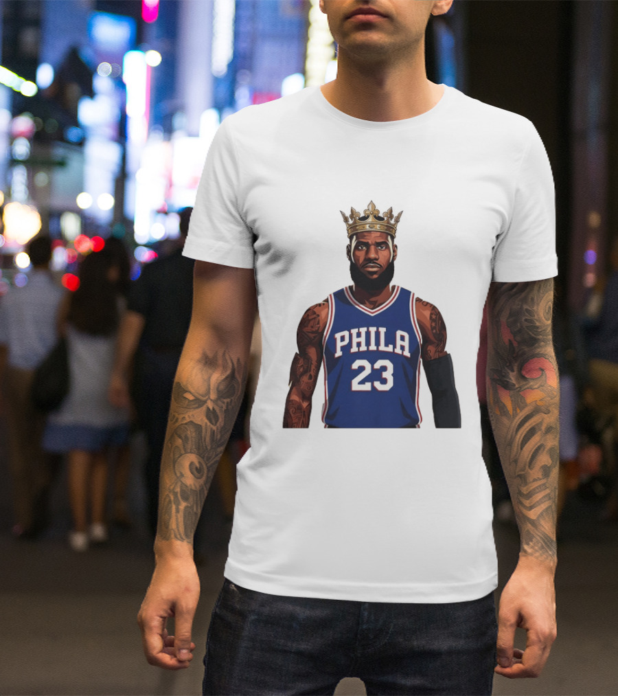 LeBron James #23 Philadelphia 76ers King Phila Basketball T-Shirt