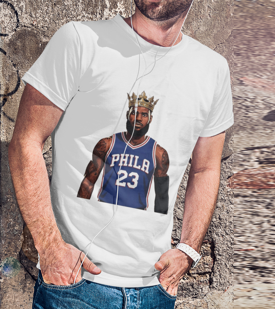 LeBron James #23 Philadelphia 76ers King Phila Basketball T-Shirt
