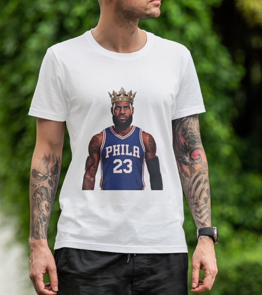 LeBron James #23 Philadelphia 76ers King Phila Basketball T-Shirt