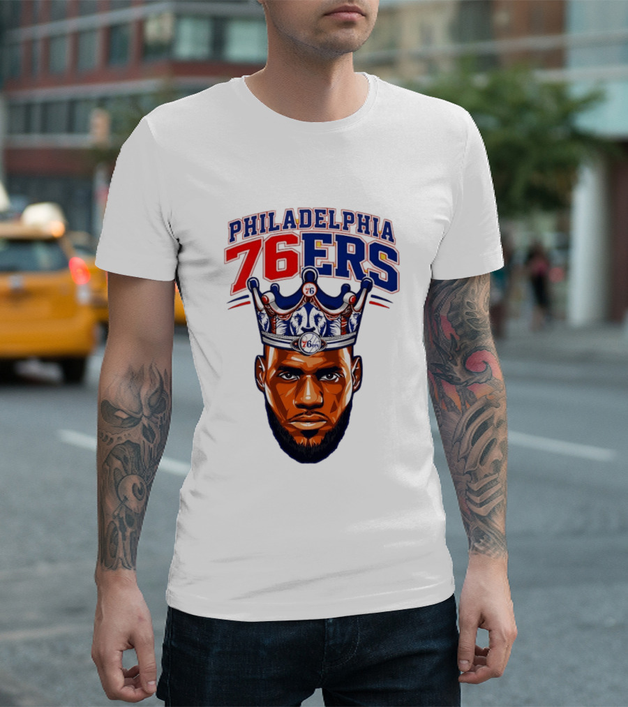 Philadelphia 76ers Lebron James 23 Basketball King Crown T-Shirt