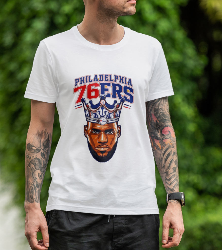 Philadelphia 76ers Lebron James 23 Basketball King Crown T-Shirt