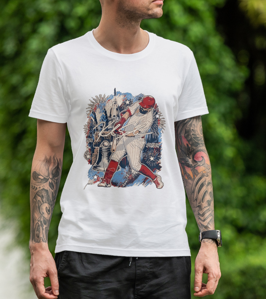 Philadelphia Phillies Kyle Schwarber 2026 MLB All Star Fireworks Philly Liberty Bell T-Shirt