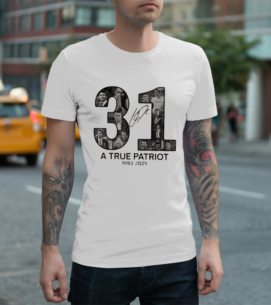 Thank You Charlie Kirk 31 A True Patriot 1993 2025 T-Shirt