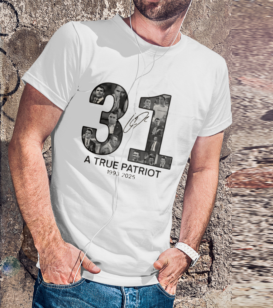 Thank You Charlie Kirk 31 A True Patriot 1993 2025 T-Shirt